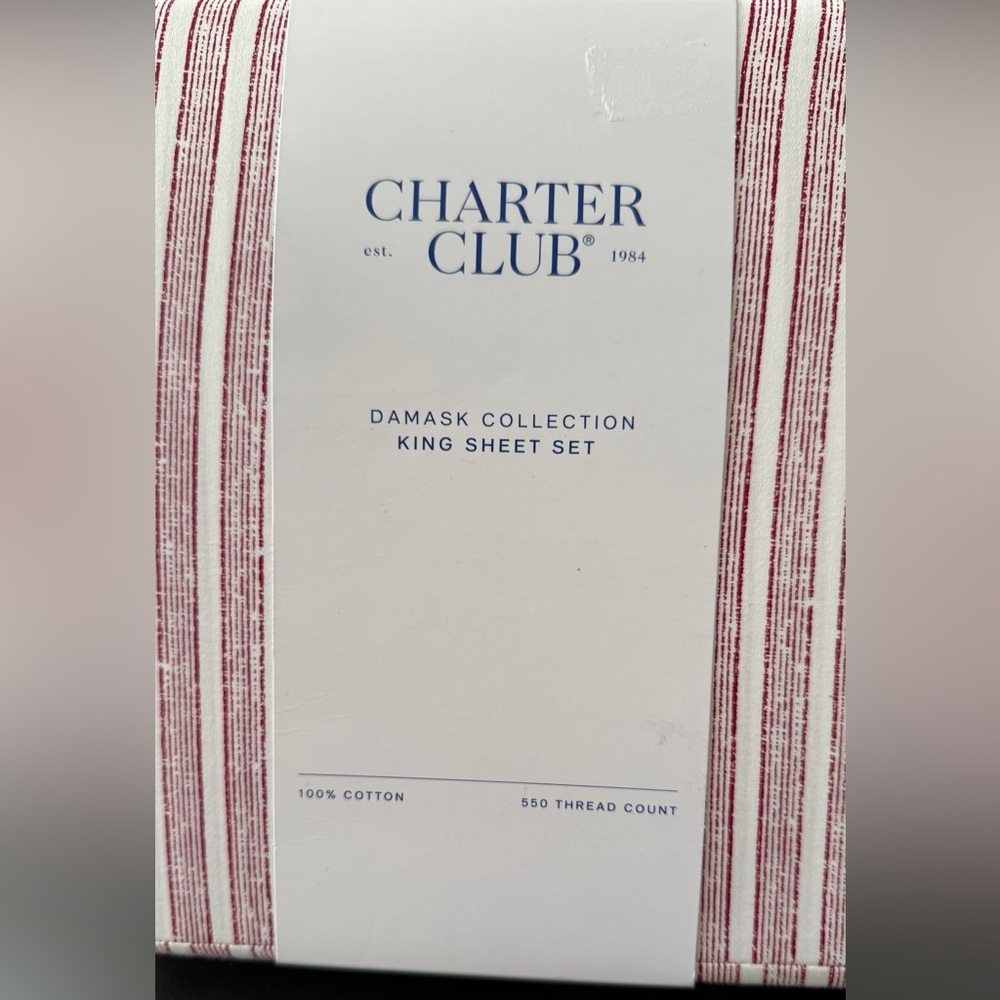 NWT Charter Club 550 Thread Count 100% Cotton 4-Pc. Sheet Set, King - Picture 4 of 8